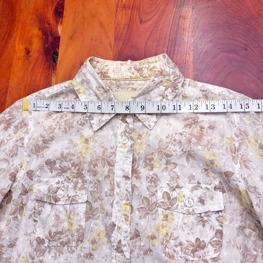 Denver Hayes Floral Pattern Boho Casual Hippie Button Down Shirt Blouse Medium - Picture 9 of 15